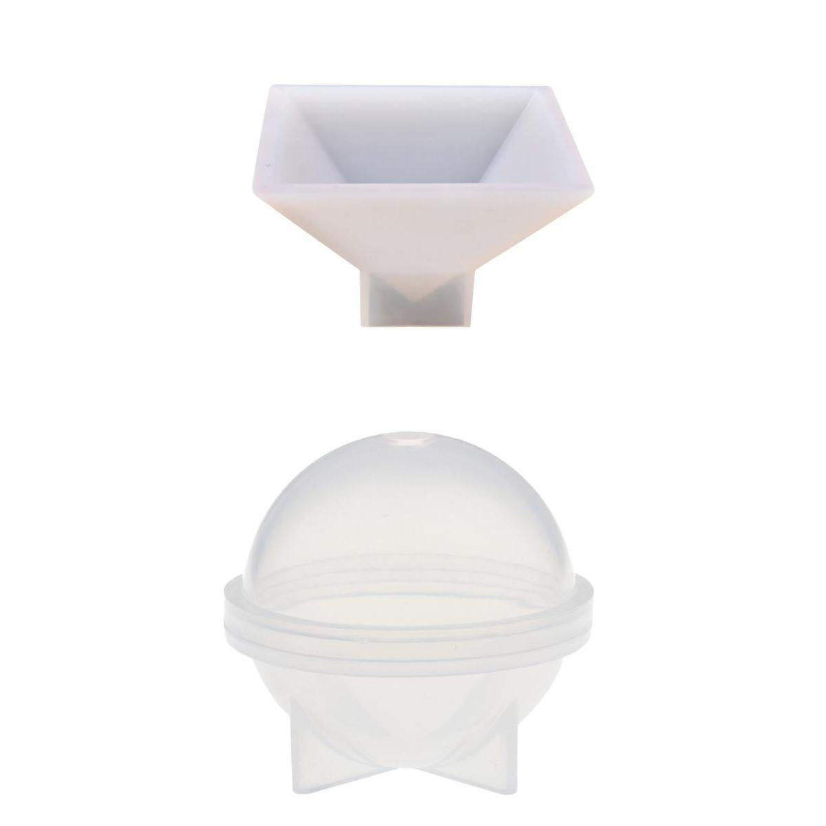 60mm Sphere Ball and 9.5cm Pyramid Shape Silicone Mold Resin Casting Mould