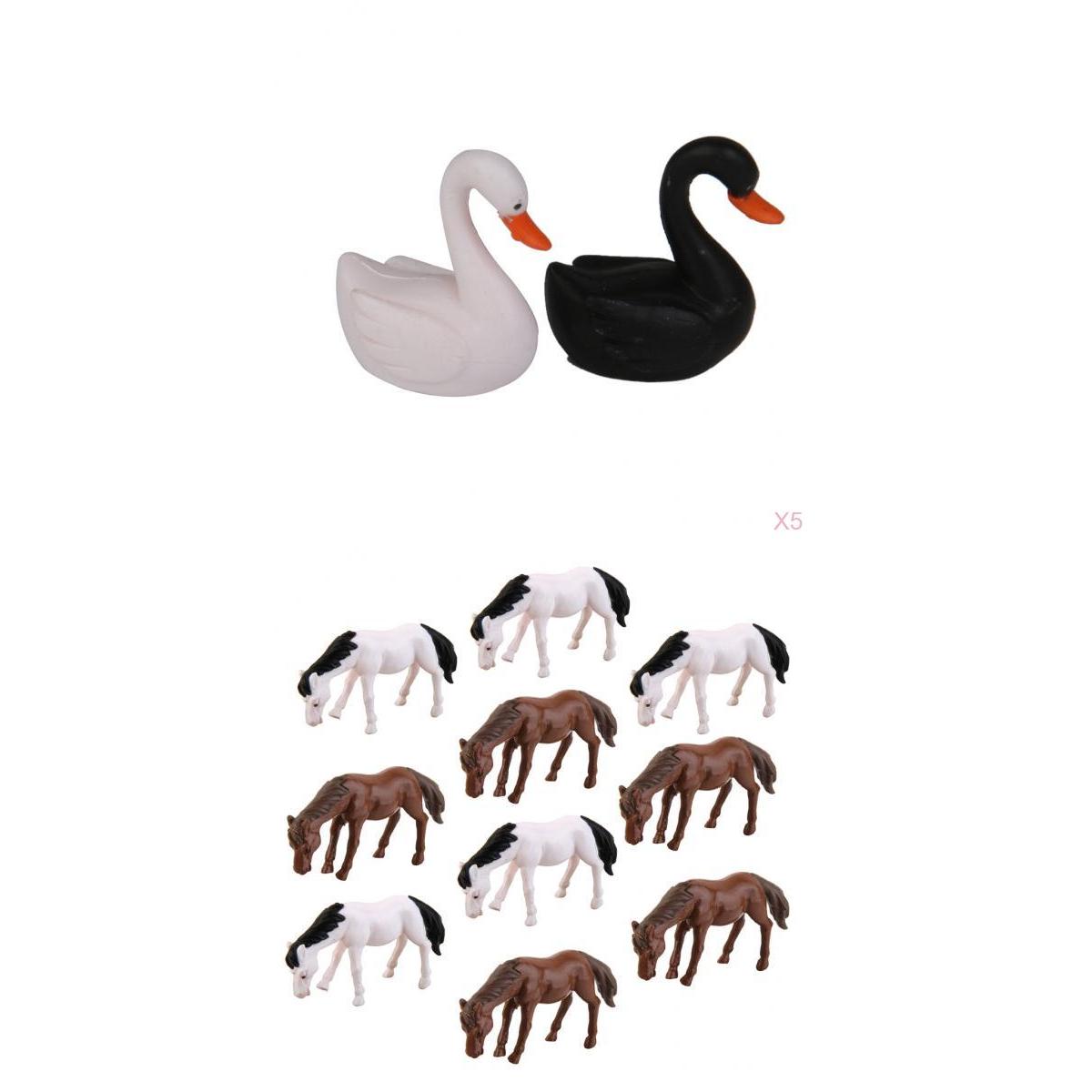 20pcs Miniature Dollhouse Bonsai Fairy Garden Landscape Horse Swan Decor