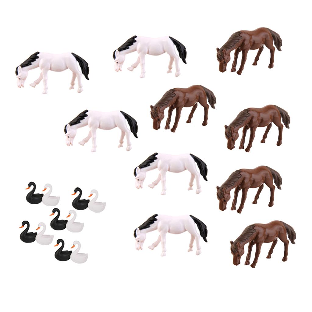 20pcs Miniature Dollhouse Bonsai Fairy Garden Landscape Horse Swan Decor