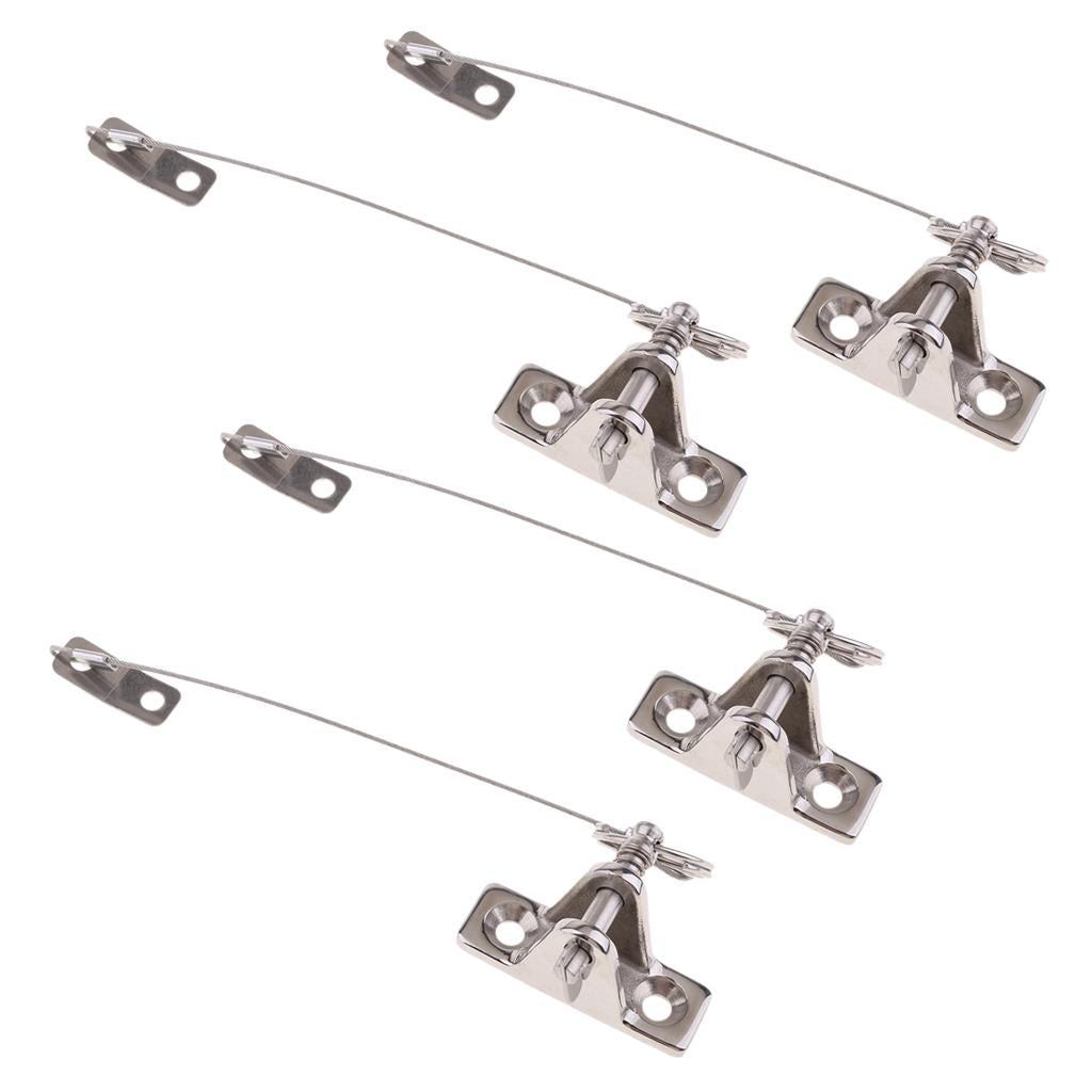 4pcs 316 Stainless Steel Boat Bimini Top Deck Hinges for Pin and Lanyard