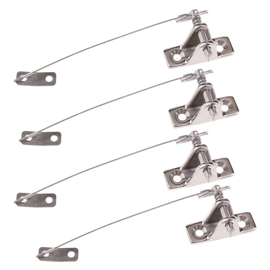4pcs 316 Stainless Steel Boat Bimini Top Deck Hinges for Pin and Lanyard