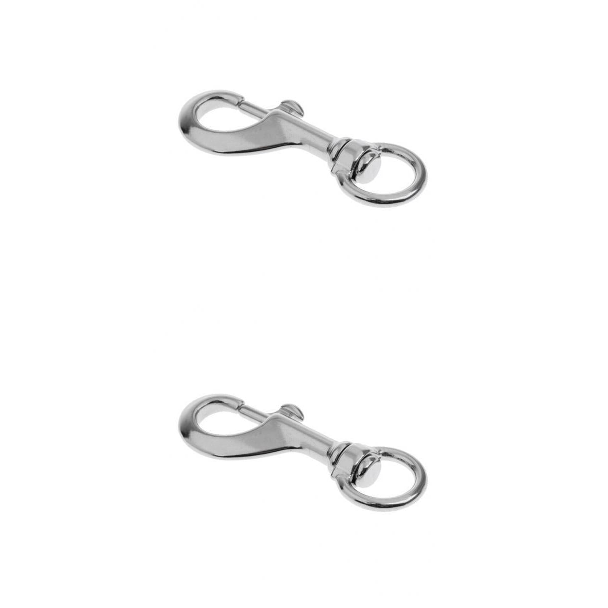 2 Pieces Marine Stainless Round Eye Swivel Bolt Snaps Hook Dog Chain Clips