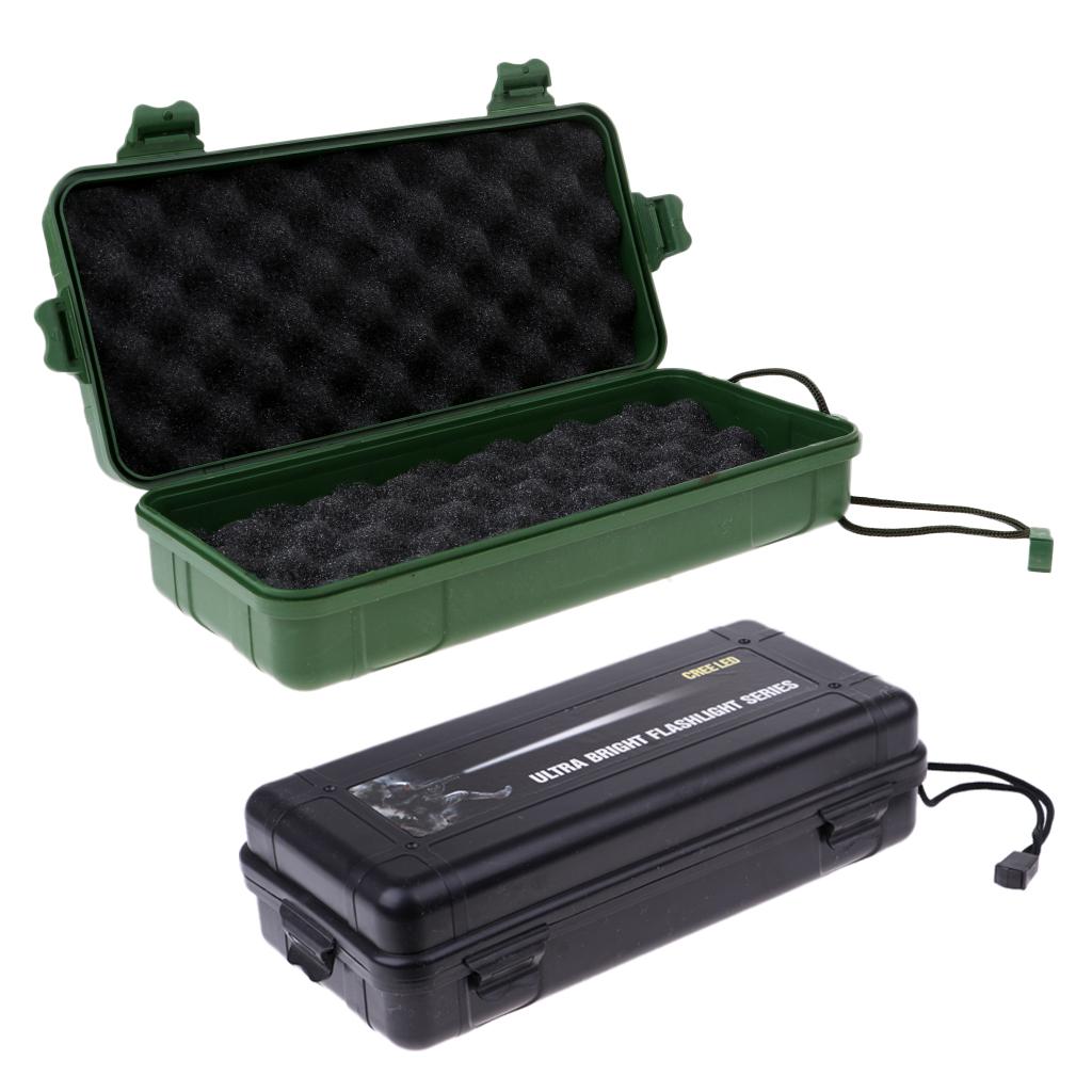 2 pcs Airtight Survival Storage Case Flashlight Torch Carry Box Container L