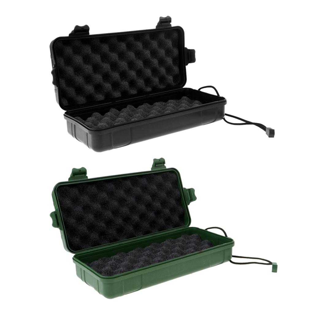 2 pcs Airtight Survival Storage Case Flashlight Torch Carry Box Container L