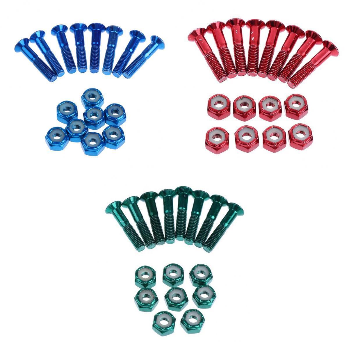 24pcs Replacement Skateboard Truck Hardware Set Longboard Screws Bolts