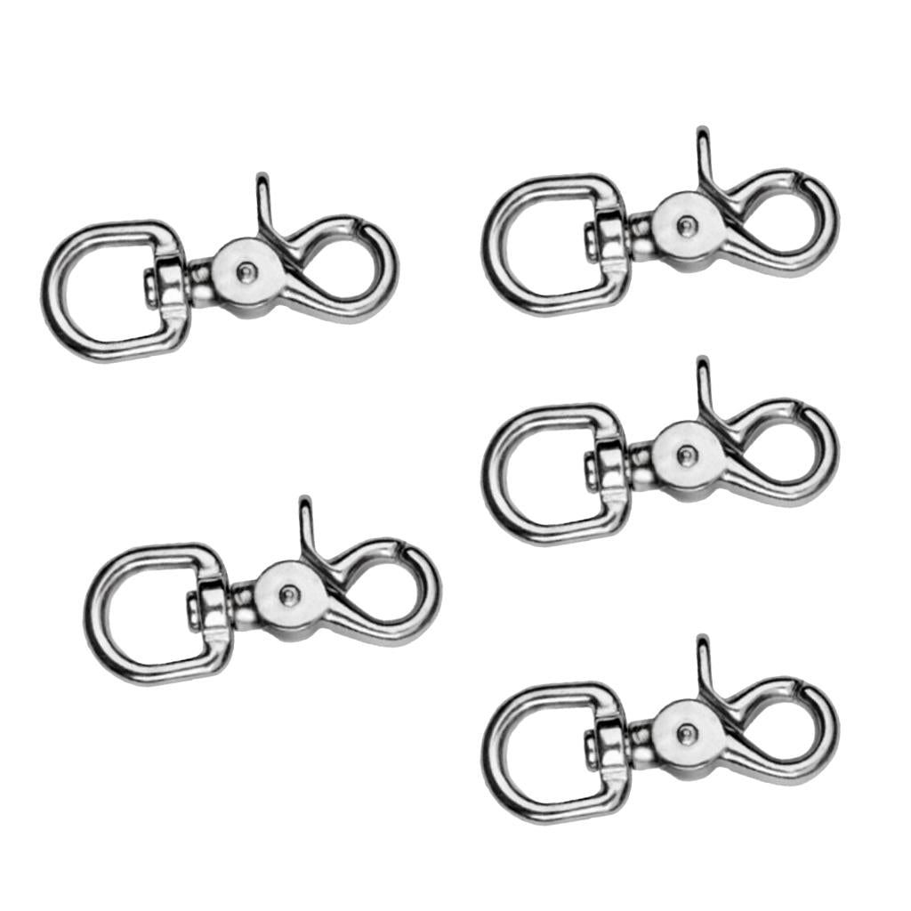 5pcs Swivel Eye Lobster Clasp Clip Fastener Spring Snap Buckle Hook Keychain