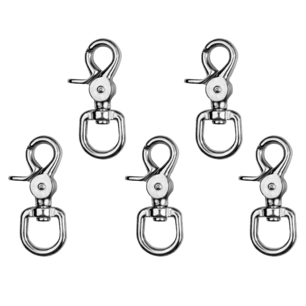 5pcs Swivel Eye Lobster Clasp Clip Fastener Spring Snap Buckle Hook Keychain
