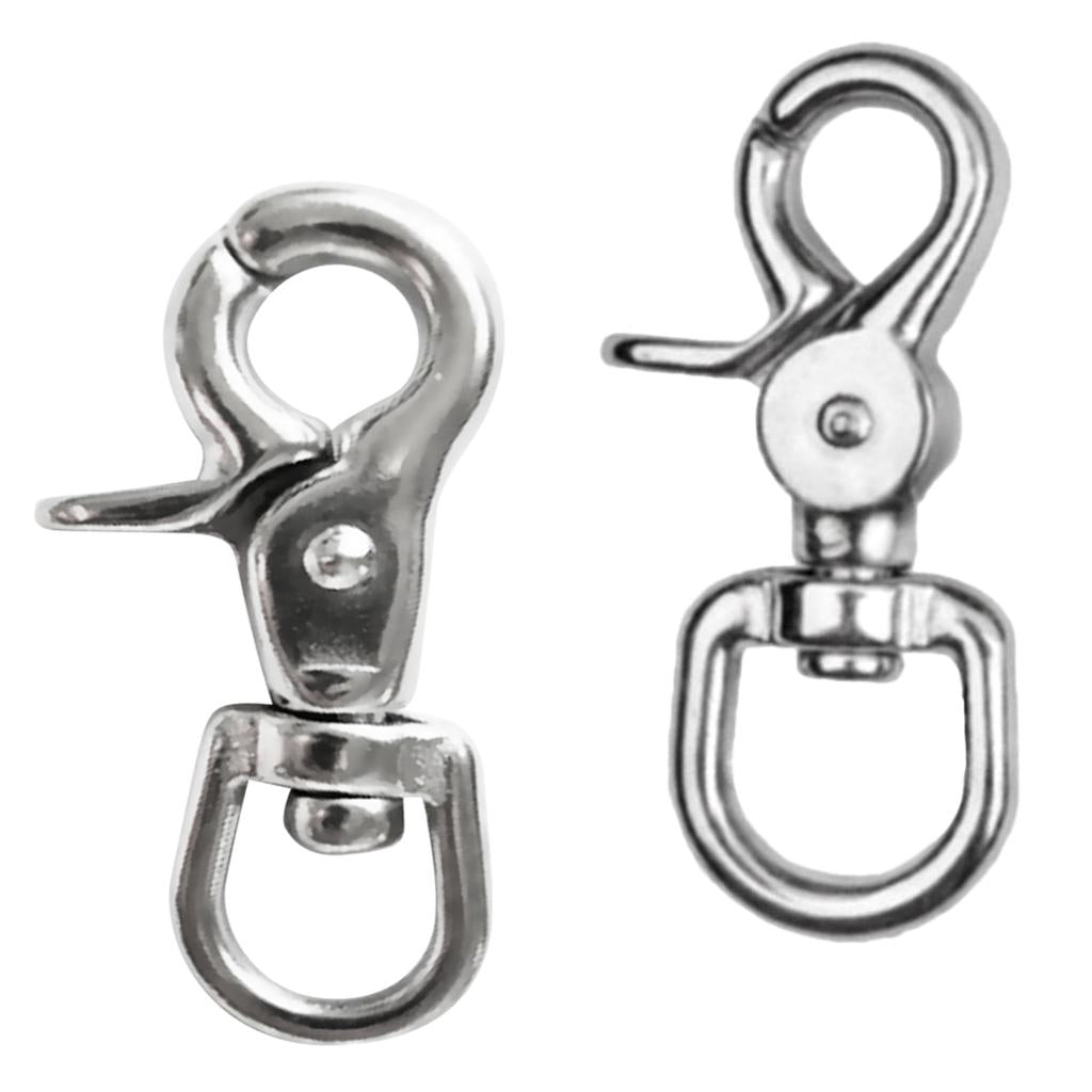 2Pieces Stainless Steel Swivel Lobster Clasp Clip Snap Hook Bag Pet Lanyard