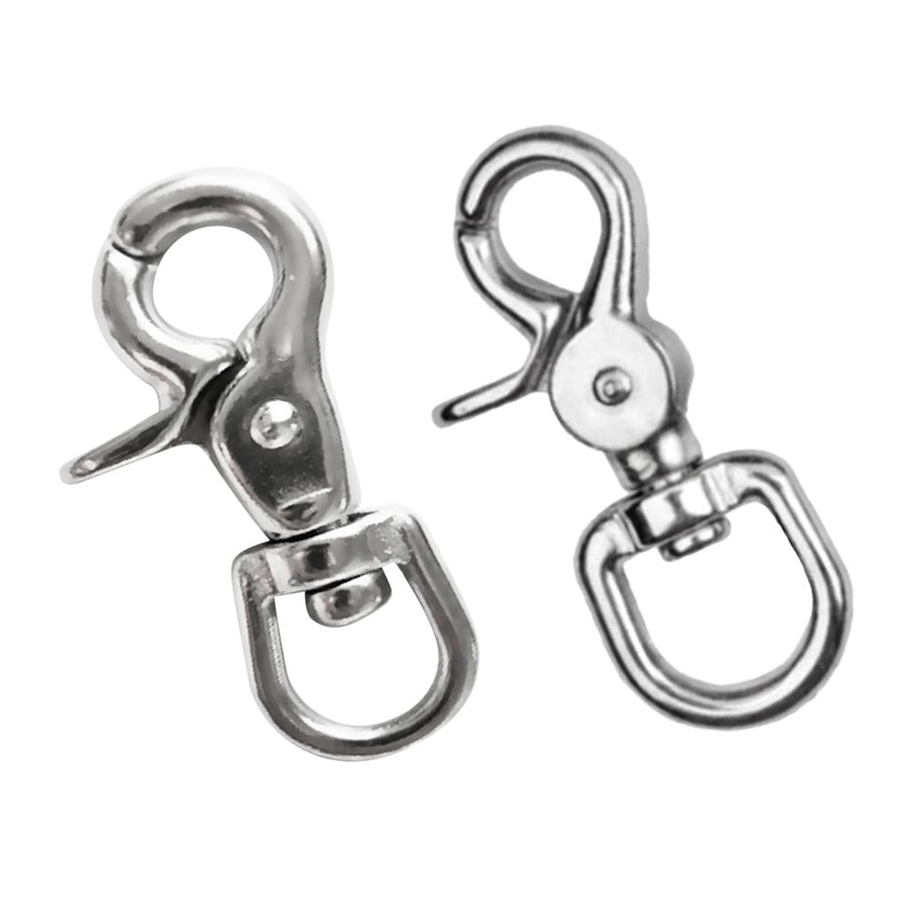 2Pieces Stainless Steel Swivel Lobster Clasp Clip Snap Hook Bag Pet Lanyard