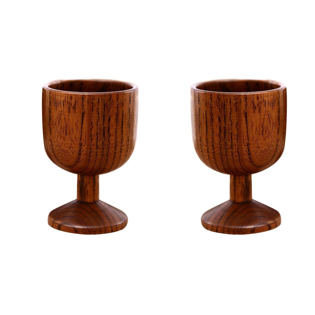 2pcs Natural Wooden Cup Handmade Coffee Tea Beer Juice Milk Mug Drinkware