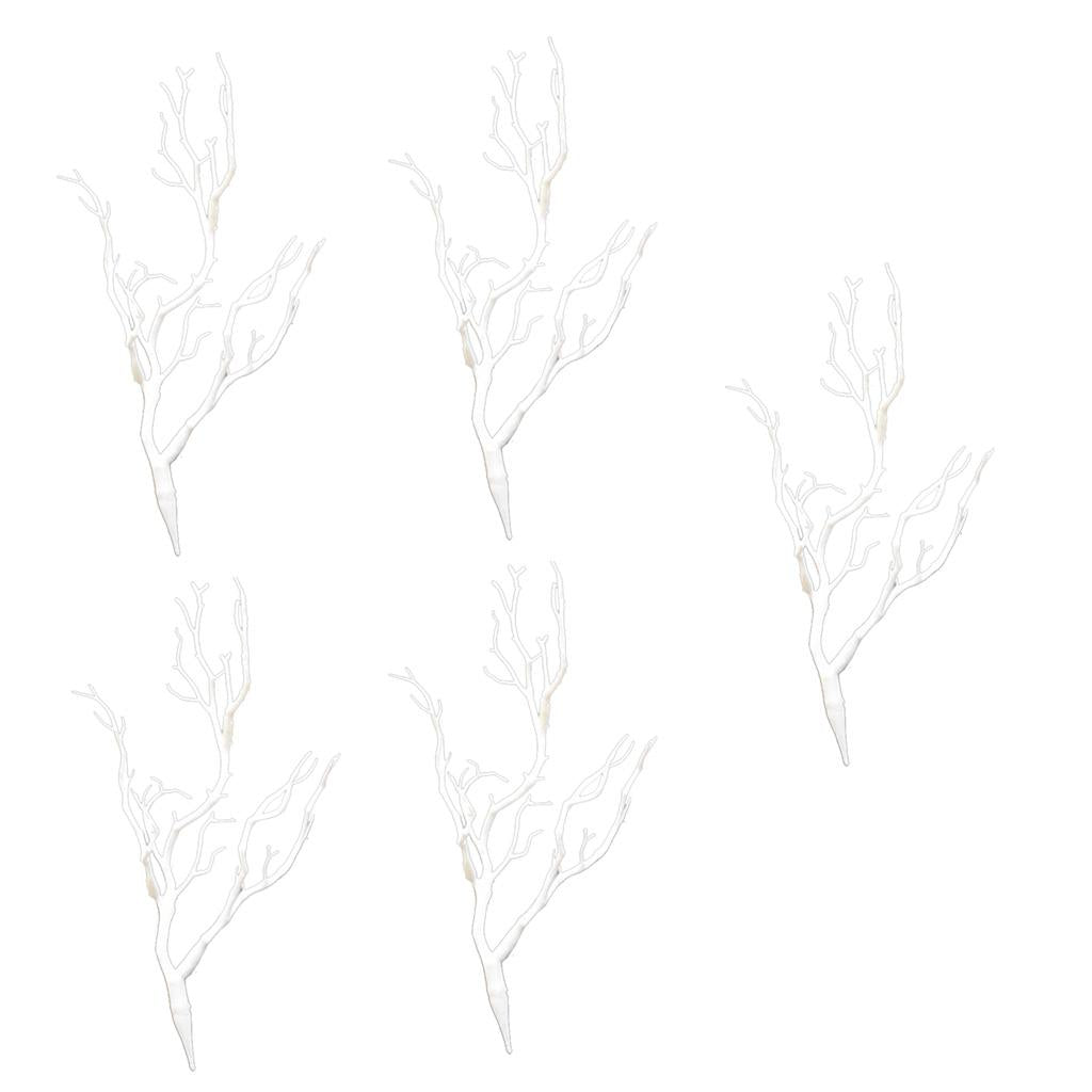 5x Artificial Branches Small Trees Twig Branch Table Decoration White