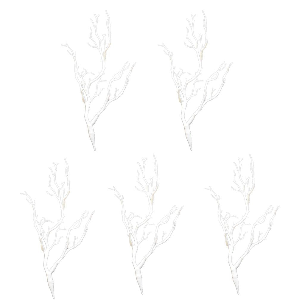 5x Artificial Branches Small Trees Twig Branch Table Decoration White