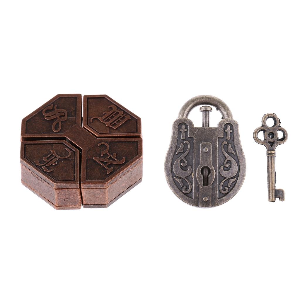 2x Chinese Lock Puzzles Metal Brain Teaser IQ Test Toys for Adults Children