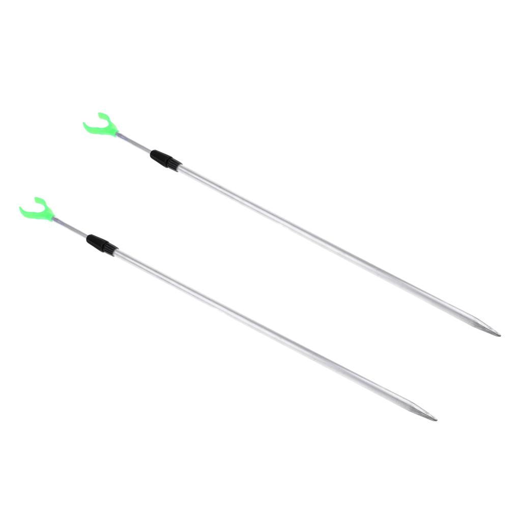 2pcs Telescopic Fishing Rod Rest Fishing Rod Stand Bracket Ground Holder