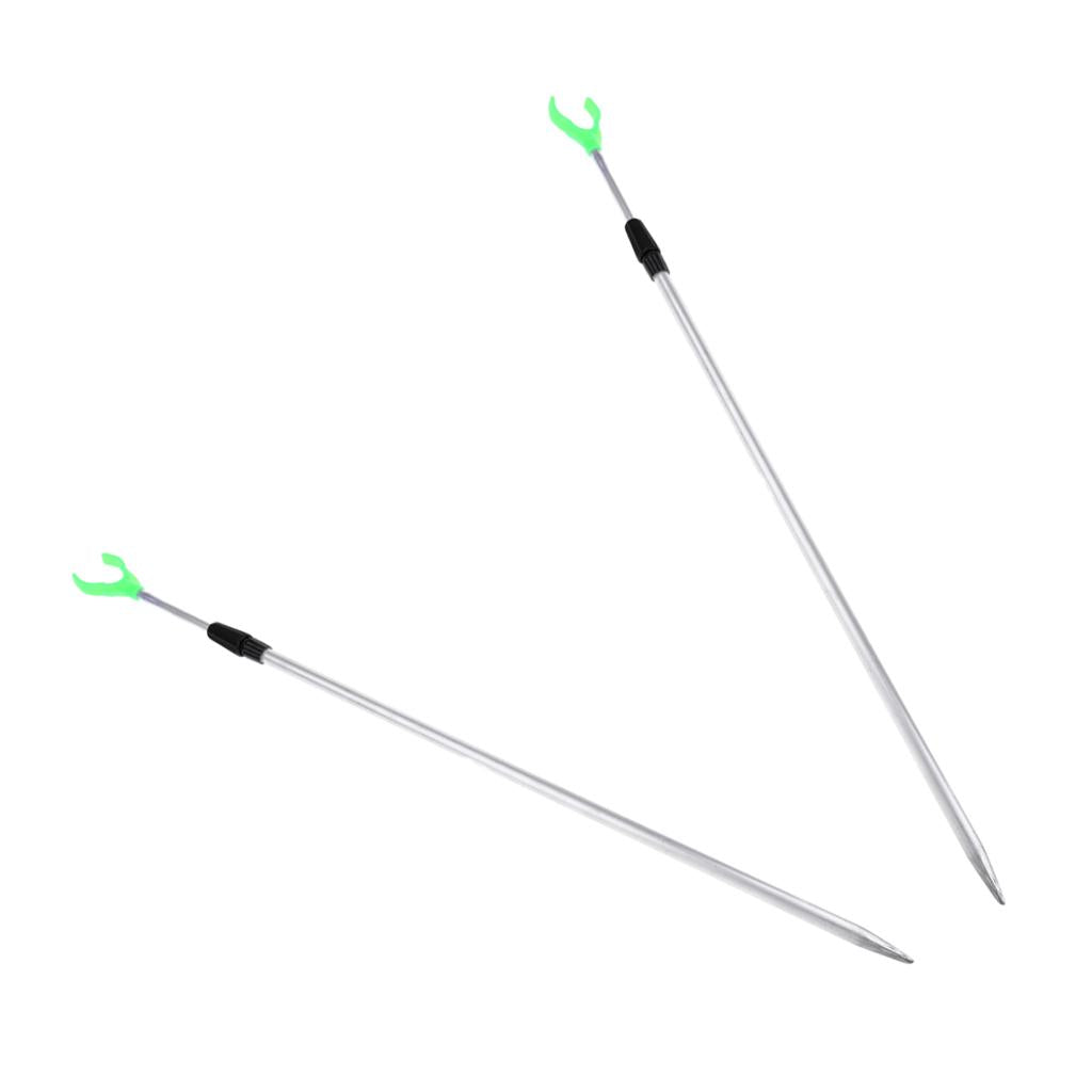 2pcs Telescopic Fishing Rod Rest Fishing Rod Stand Bracket Ground Holder