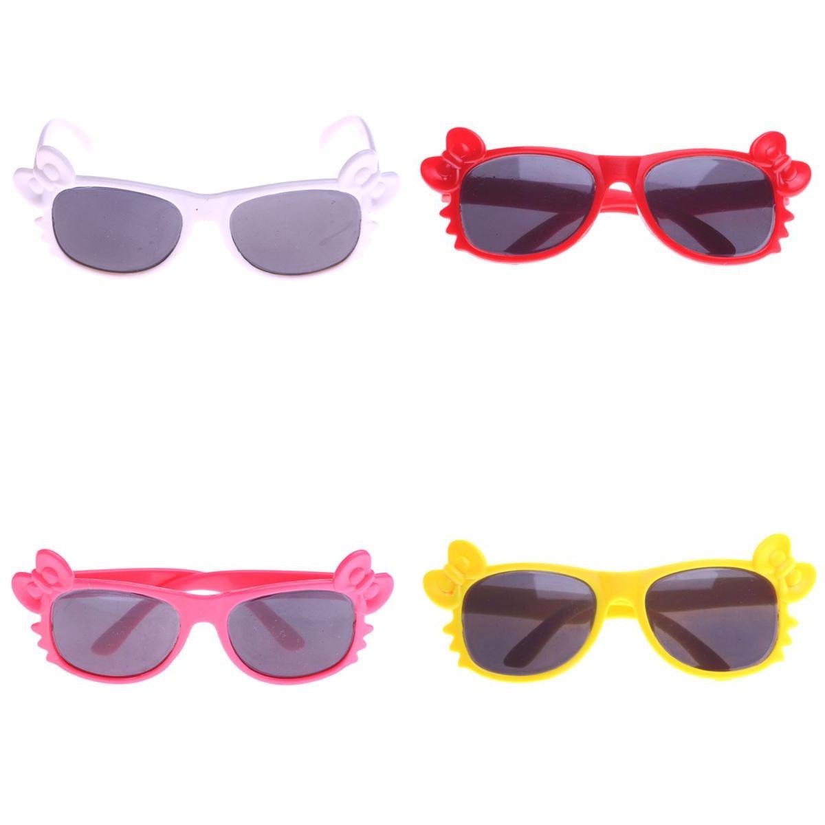 4 Pairs Plastic Sunglasses Glasses for 18 Dolls Round"