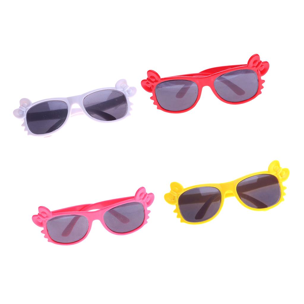 4 Pairs Plastic Sunglasses Glasses for 18 Dolls Round"