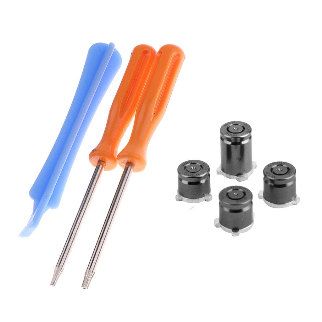 Black Aluminum Buttons Mod Kit + Repair Tools for One Controller