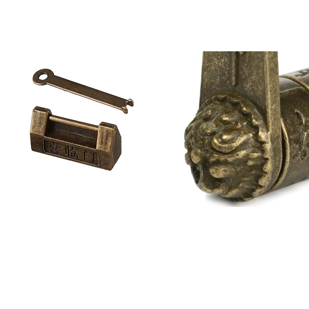 Chinese Old Style Antique Lock and Antique Carved Word Password Padlock Lock