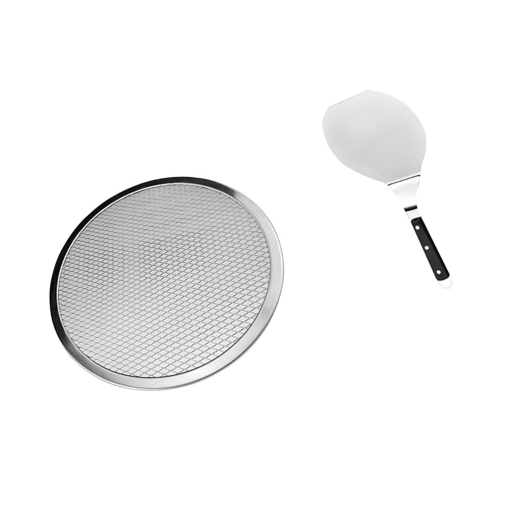 Aluminium Flat Mesh Pizza Screen Oven Baking Tray 15inch with Pizza Lifter