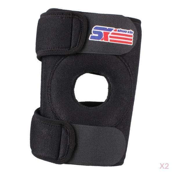 2 Pieces Neoprene Support Adjustable Sport Knee Brace Pads with 4 Springs