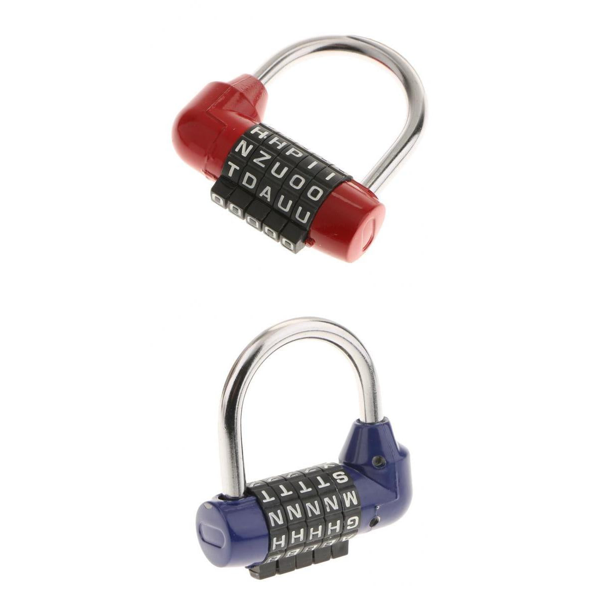 2 Pieces Letters Combination Lock Resettable Padlock for Toolboxes Suitcases