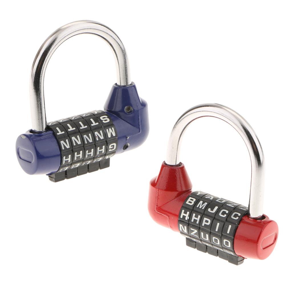 2 Pieces Letters Combination Lock Resettable Padlock for Toolboxes Suitcases