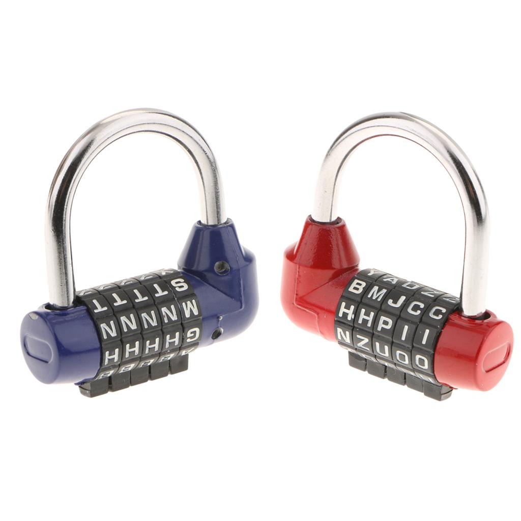 2 Pieces Letters Combination Lock Resettable Padlock for Toolboxes Suitcases