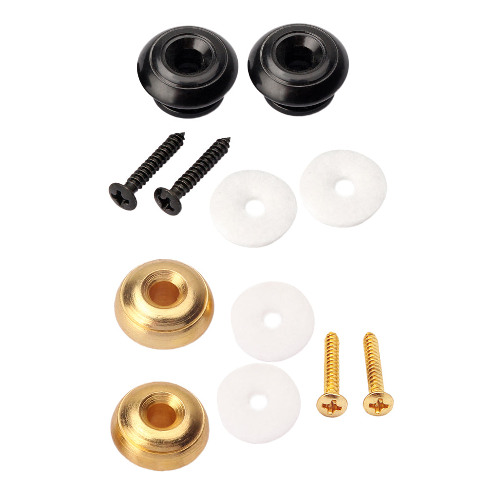 2 Set Guitar Mushroom Head Strap Ukulele Buttons Mandolin Locks Buckle