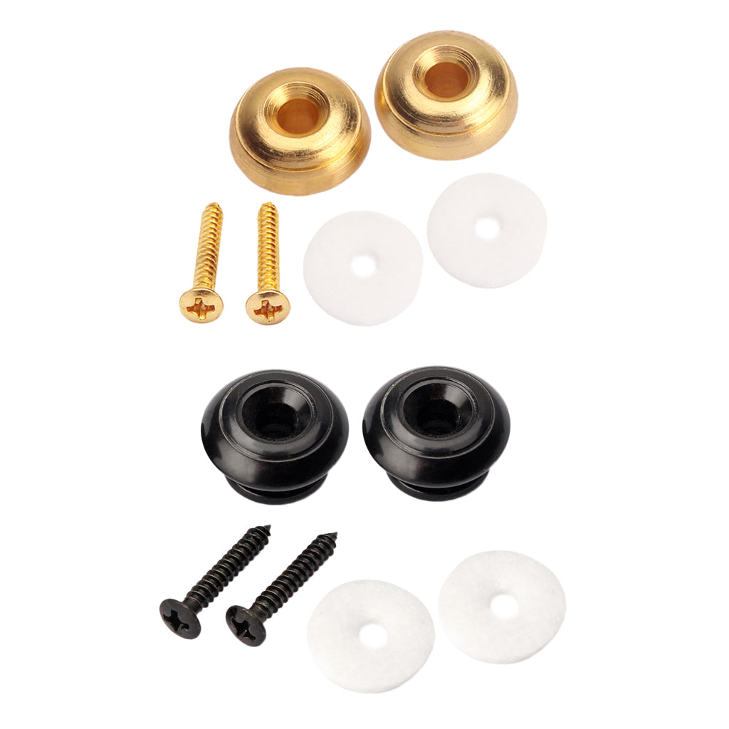 2 Set Guitar Mushroom Head Strap Ukulele Buttons Mandolin Locks Buckle