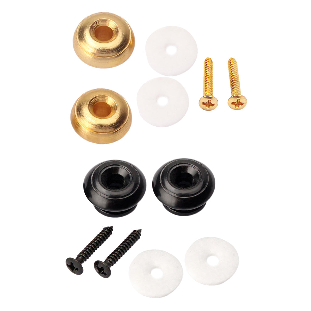 2 Set Guitar Mushroom Head Strap Ukulele Buttons Mandolin Locks Buckle