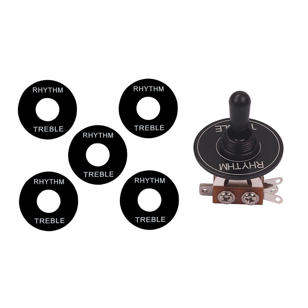 3 Way Toggle Switch Plate with Rhythm Treble Washer Ring for LP SG Guitar