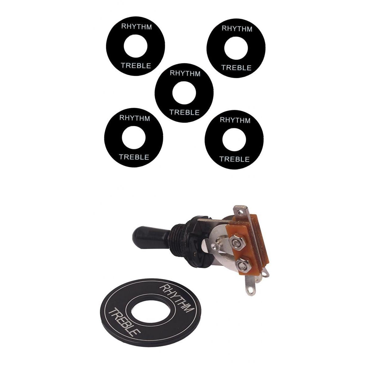 3 Way Toggle Switch Plate with Rhythm Treble Washer Ring for LP SG Guitar