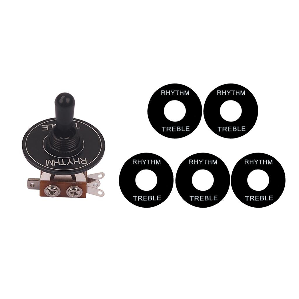 3 Way Toggle Switch Plate with Rhythm Treble Washer Ring for LP SG Guitar