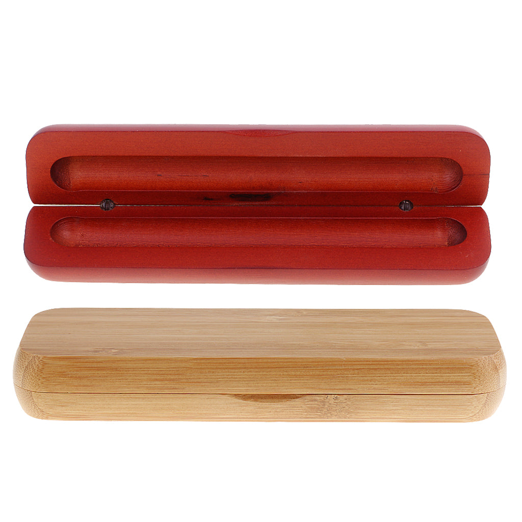 2pcs Wooden Fountain Pen Display Box Case Container Gift Craft Decoration