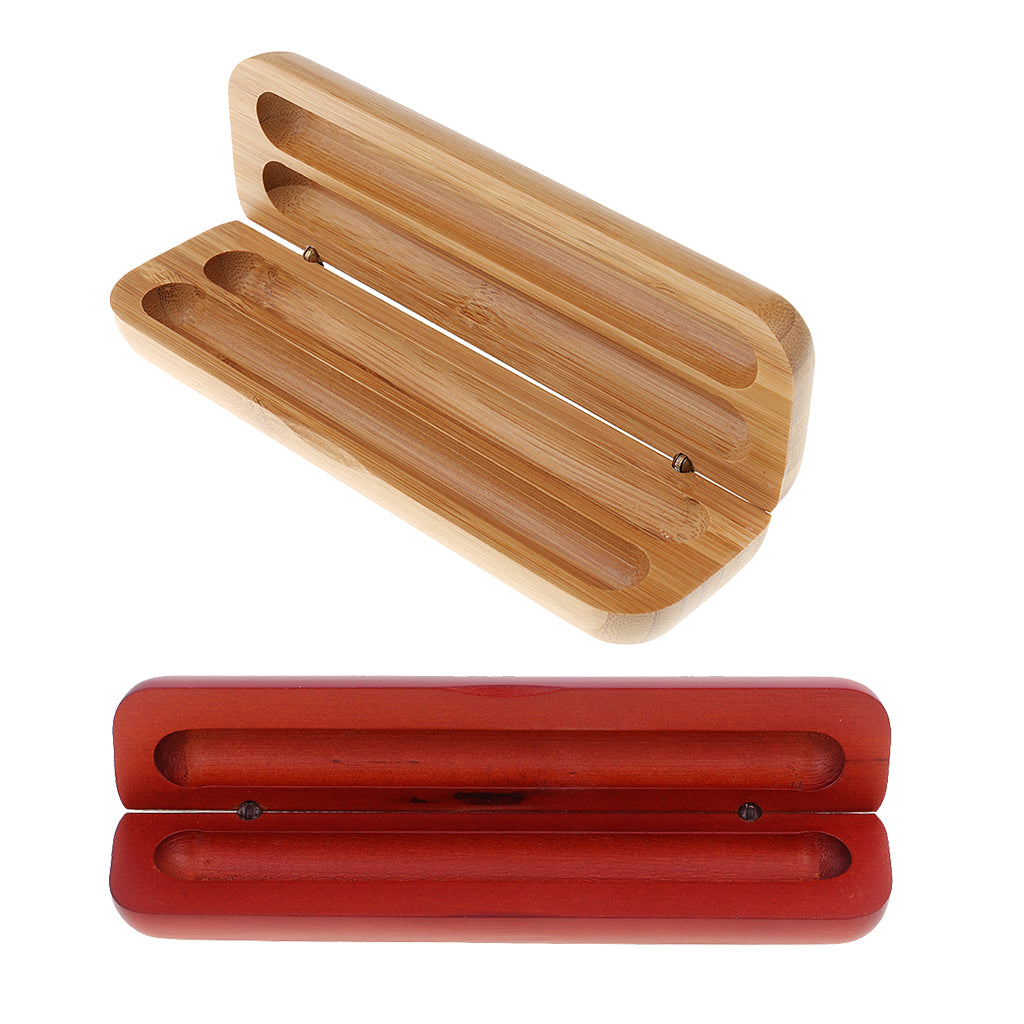2pcs Wooden Fountain Pen Display Box Case Container Gift Craft Decoration
