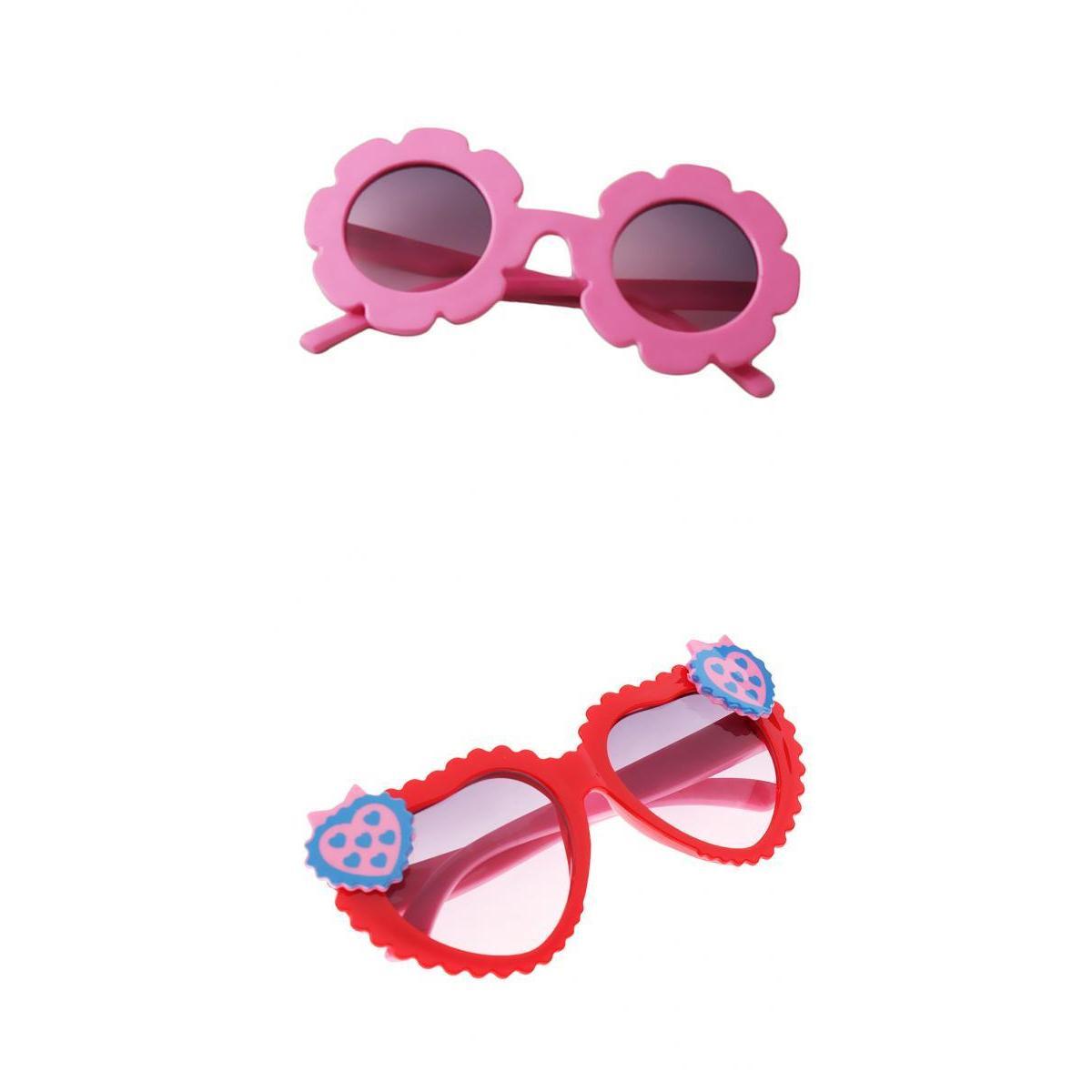 2Pcs Kids Baby Girls Soft Plastic UV400 Sunglasses Eyewear