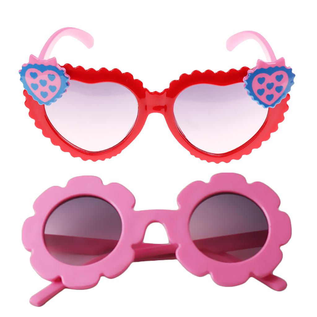 2Pcs Kids Baby Girls Soft Plastic UV400 Sunglasses Eyewear