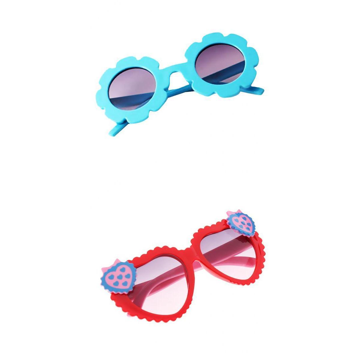 2Pcs Baby Girls Soft Plastic UV400 Protection Sunglasses