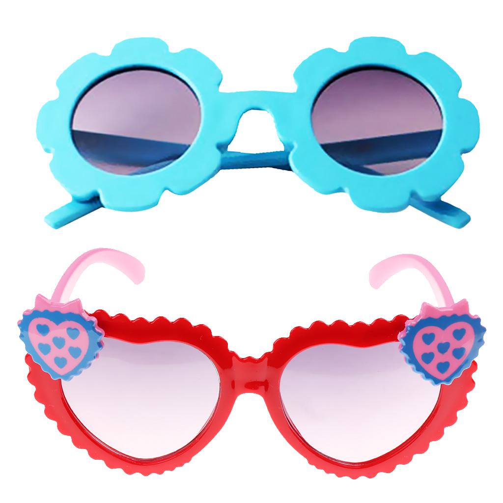 2Pcs Baby Girls Soft Plastic UV400 Protection Sunglasses