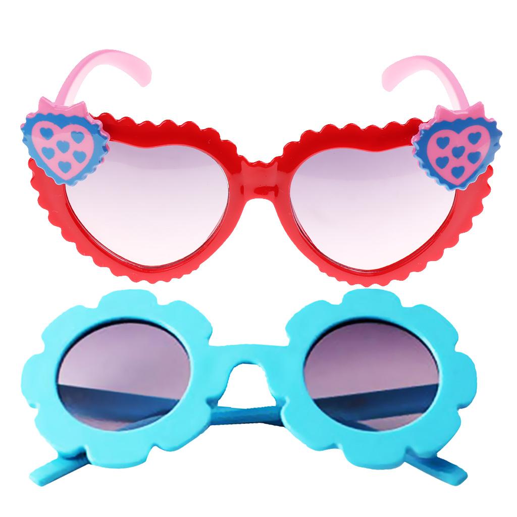 2Pcs Baby Girls Soft Plastic UV400 Protection Sunglasses