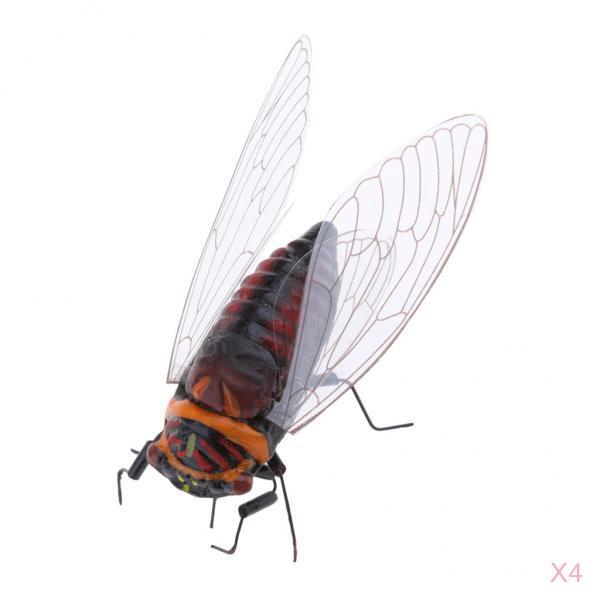 4Pieces Realistic Insect Animal Pot Hanger Fridge Magnet Garden Decor Cicada
