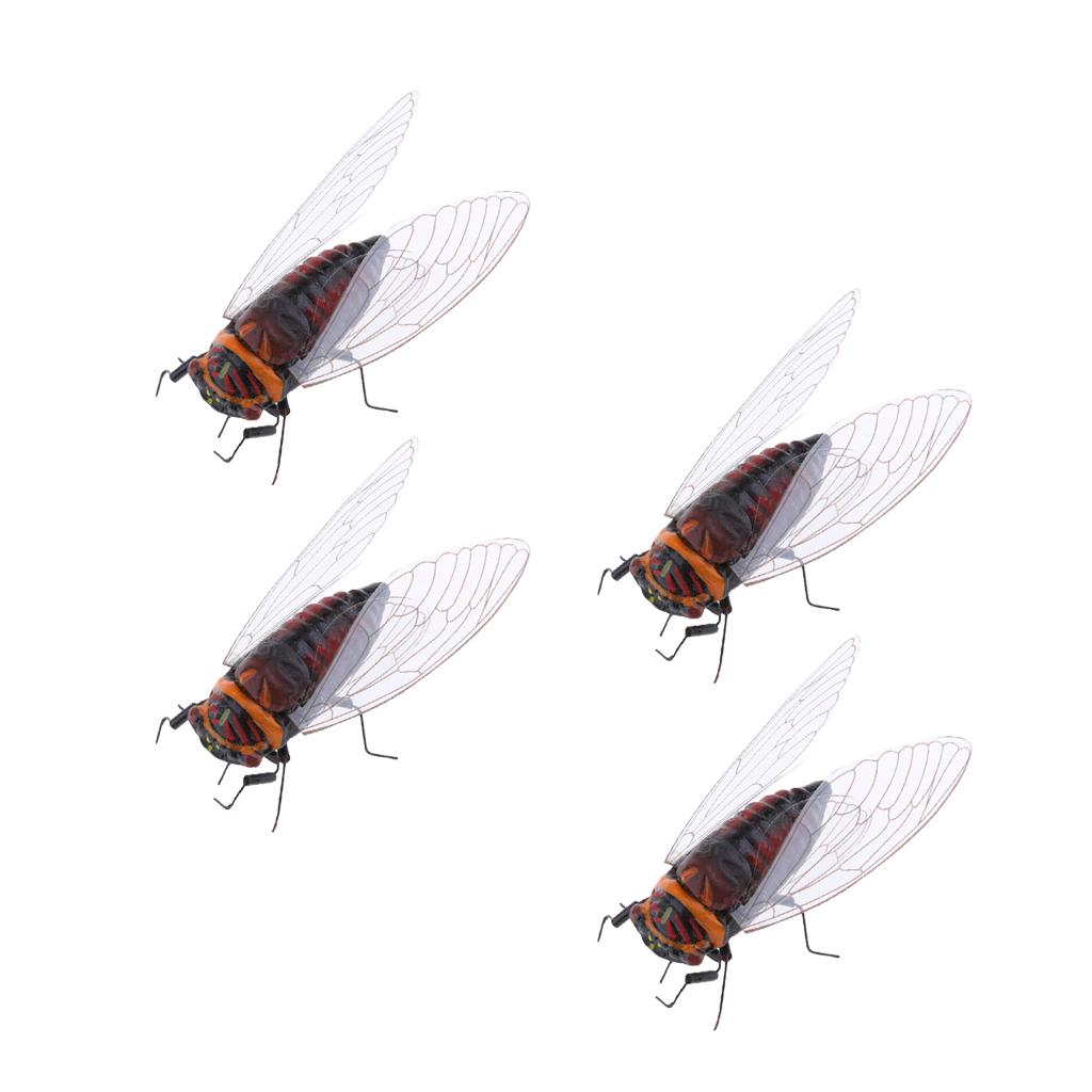 4Pieces Realistic Insect Animal Pot Hanger Fridge Magnet Garden Decor Cicada
