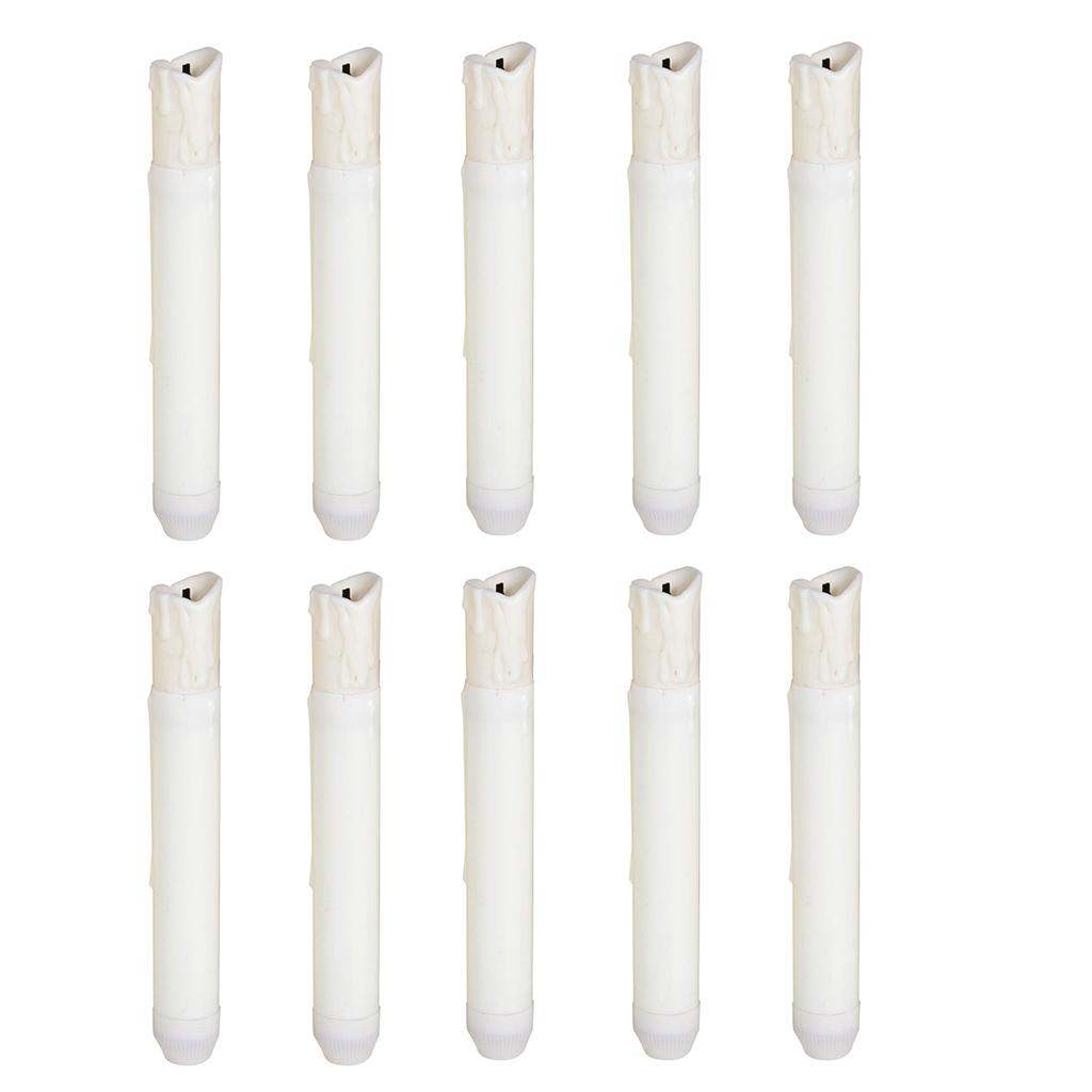 10 Pieces Tall Electric LED Candle Flameless Candle for Party Decor 155mm B