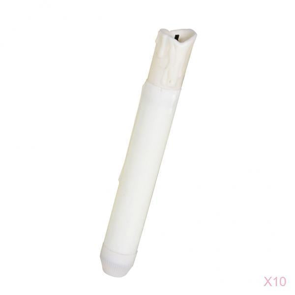 10 Pieces Tall Electric LED Candle Flameless Candle for Party Decor 155mm B