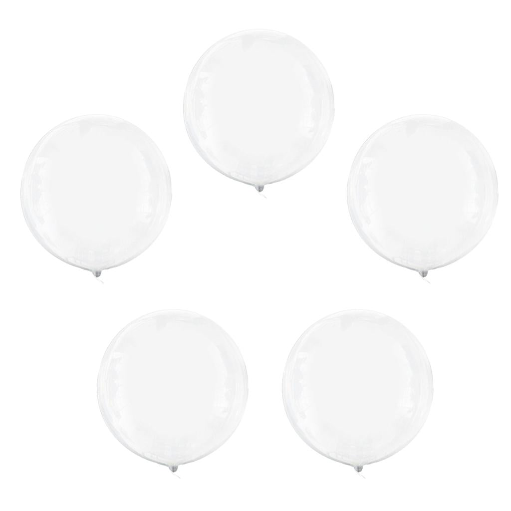 5 PCS 24'' Round Clear Balloon Confetti Birthday Wedding Party Balloons