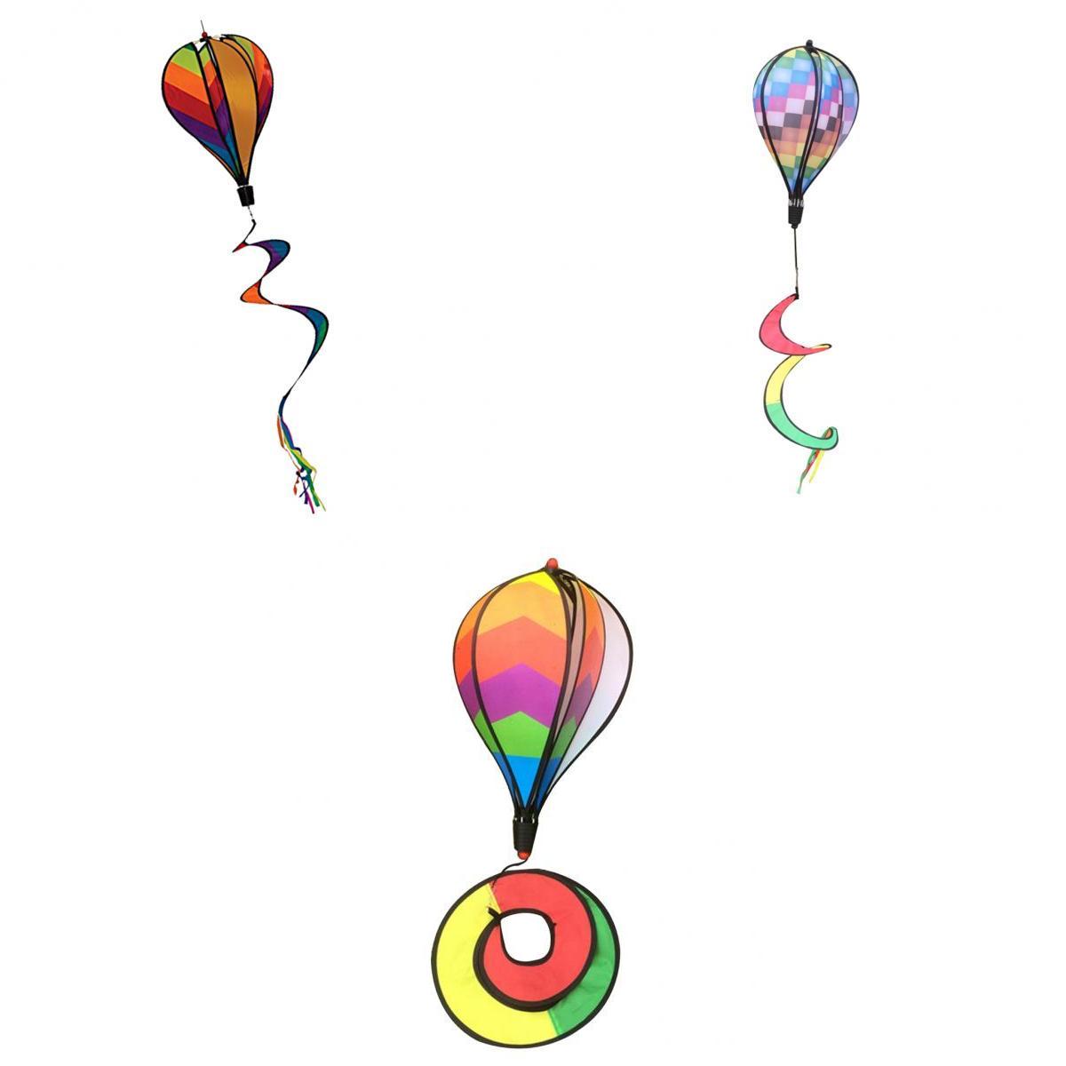 3 Piece Wind Spinner Hot Air Balloon Wind Balloons Toys Lawn Decoration