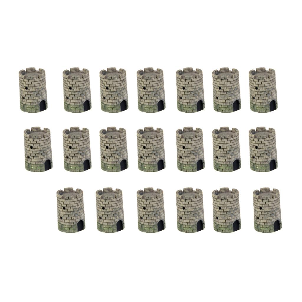 20pcs Mini Round Castle Dollhouse Landscape Bonsai Craft Home Garden Decor