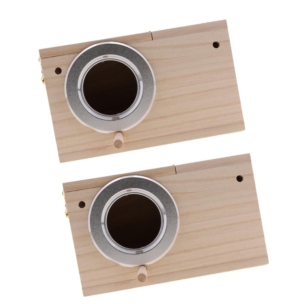 2pcs Wooden Wild Bird Nest Box Nesting Feeding Feeder Station House & Stick