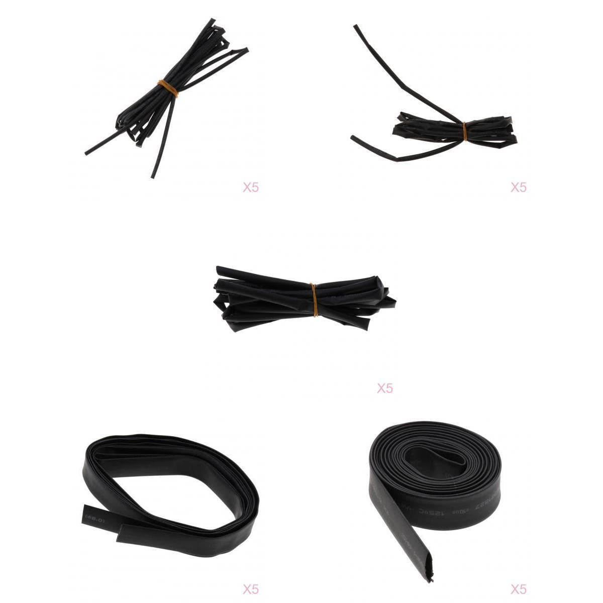 5Set Ratio 2:1 Waterproof Heatshrink Tube Tubing Heat Shrink Sleeve Wrap 2M